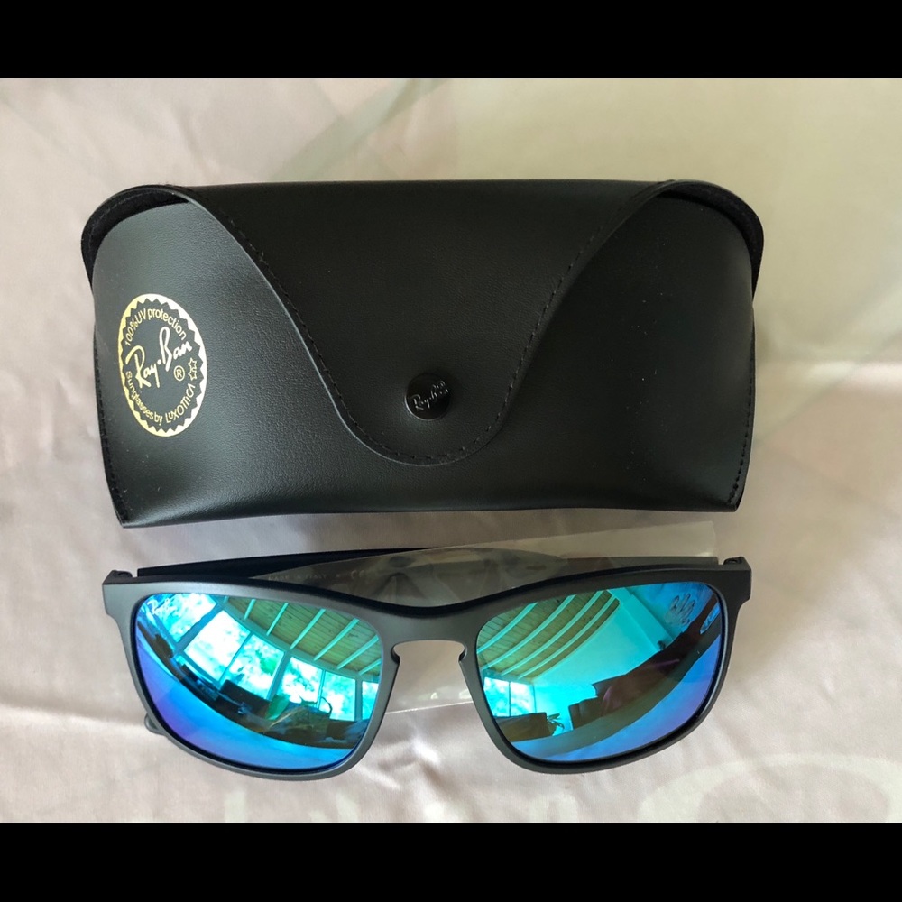 RayBan blue mirrored Chromance sunglasses 🕶